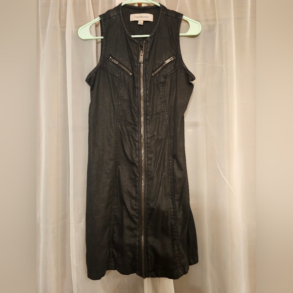 Calvin Klein Black Zip Dress with Collar - Picture 1 of 4